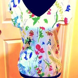 Talbots Botanical Tee Size MP